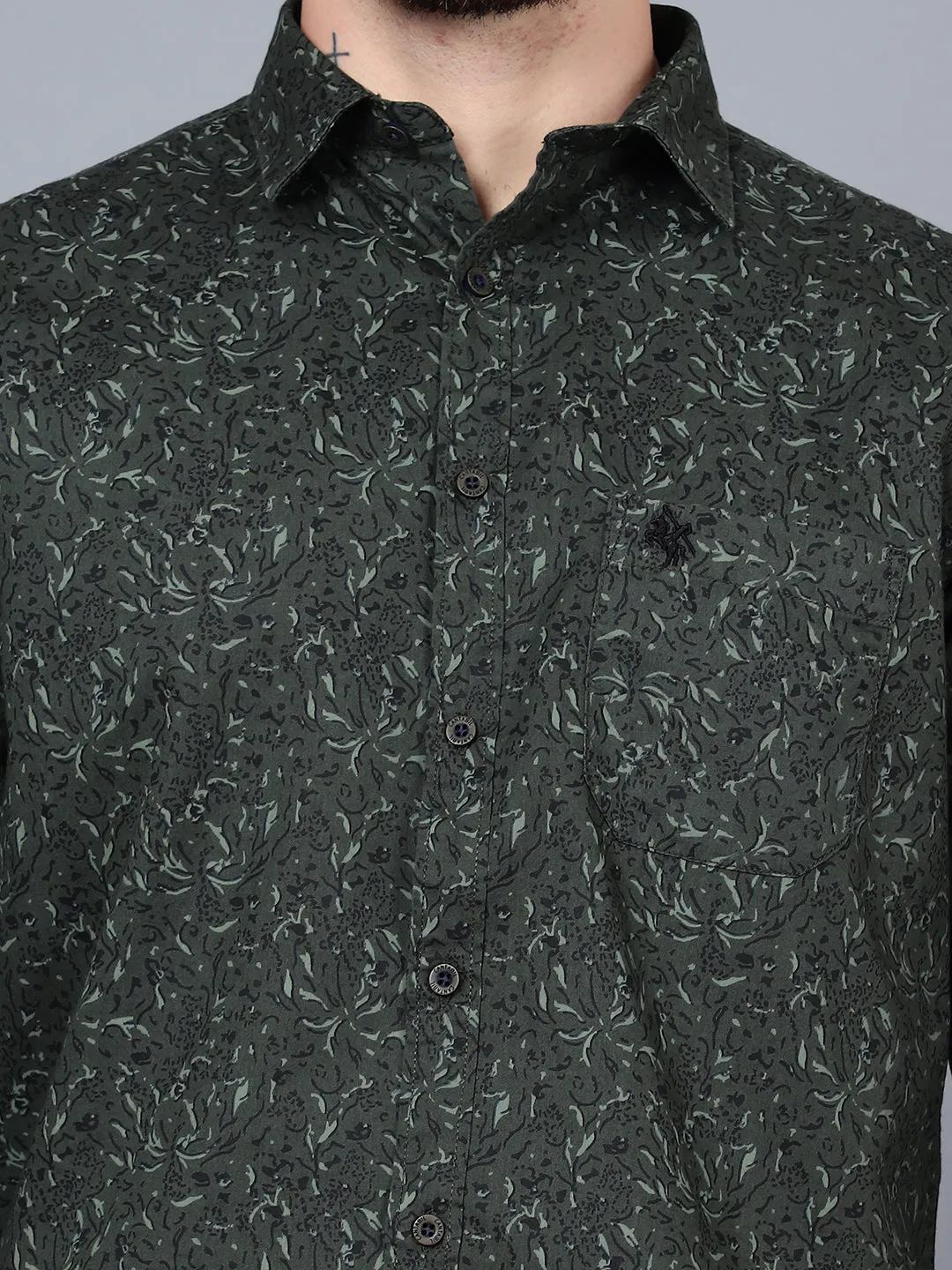Men's Bottle Green Casual Medium Checks Full Sleeve Shirt