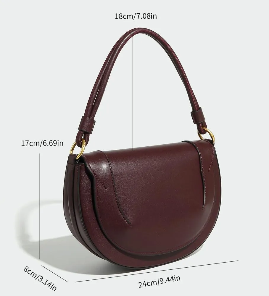 Mini Shoulder Bags for Women Trendy Saddle Purse Tote Bag Vintage Crossbody Handbag Top Handle Clutch Leather Underarm Purse