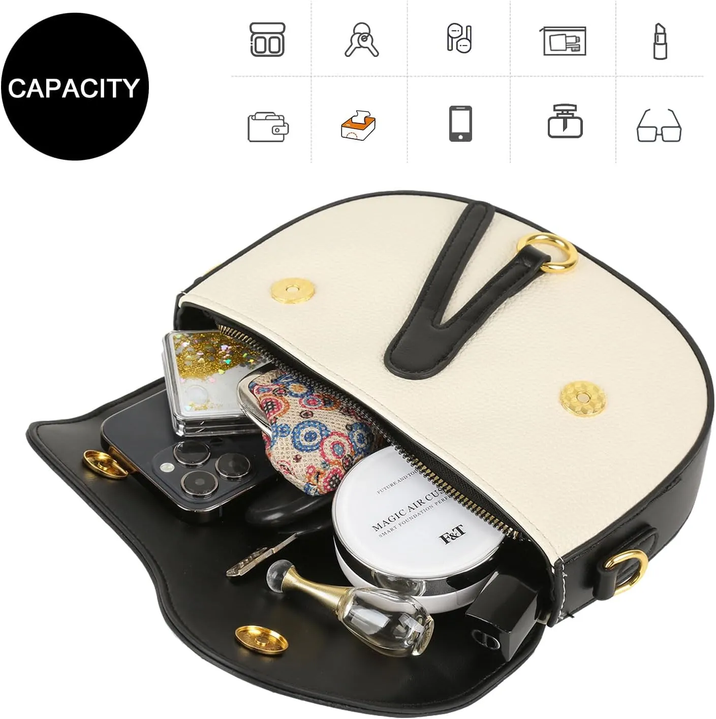 Mini Shoulder Bags for Women,Trendy Saddle Purse,Small Crossbody Bag,Cute PU Leather Clutch Purses Crossbody Handbags