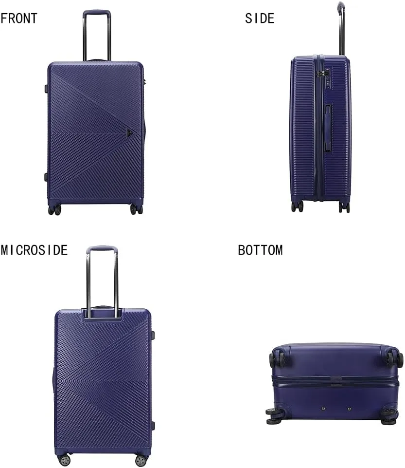 MKF Collection Luggage Set 4 Pieces, Fashion Travel Spinner Hardshell Lightweight 4 Wheels Suitcase