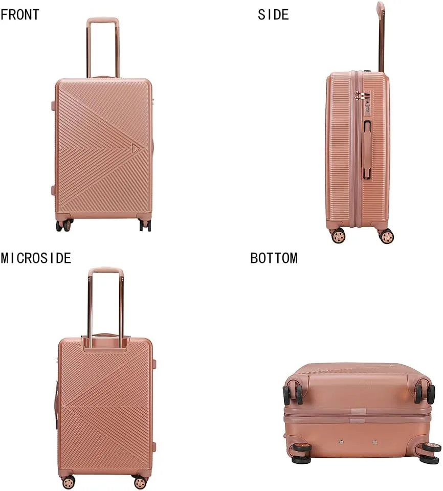 MKF Collection Luggage Set 4 Pieces, Fashion Travel Spinner Hardshell Lightweight 4 Wheels Suitcase