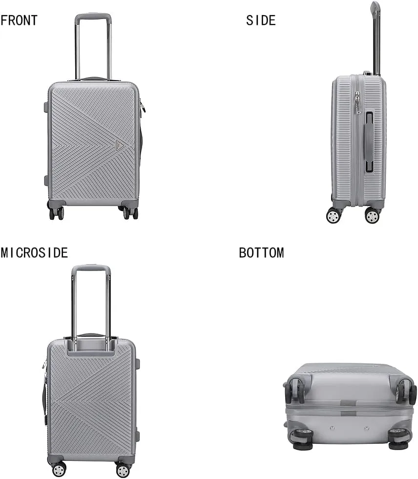MKF Collection Luggage Set 4 Pieces, Fashion Travel Spinner Hardshell Lightweight 4 Wheels Suitcase