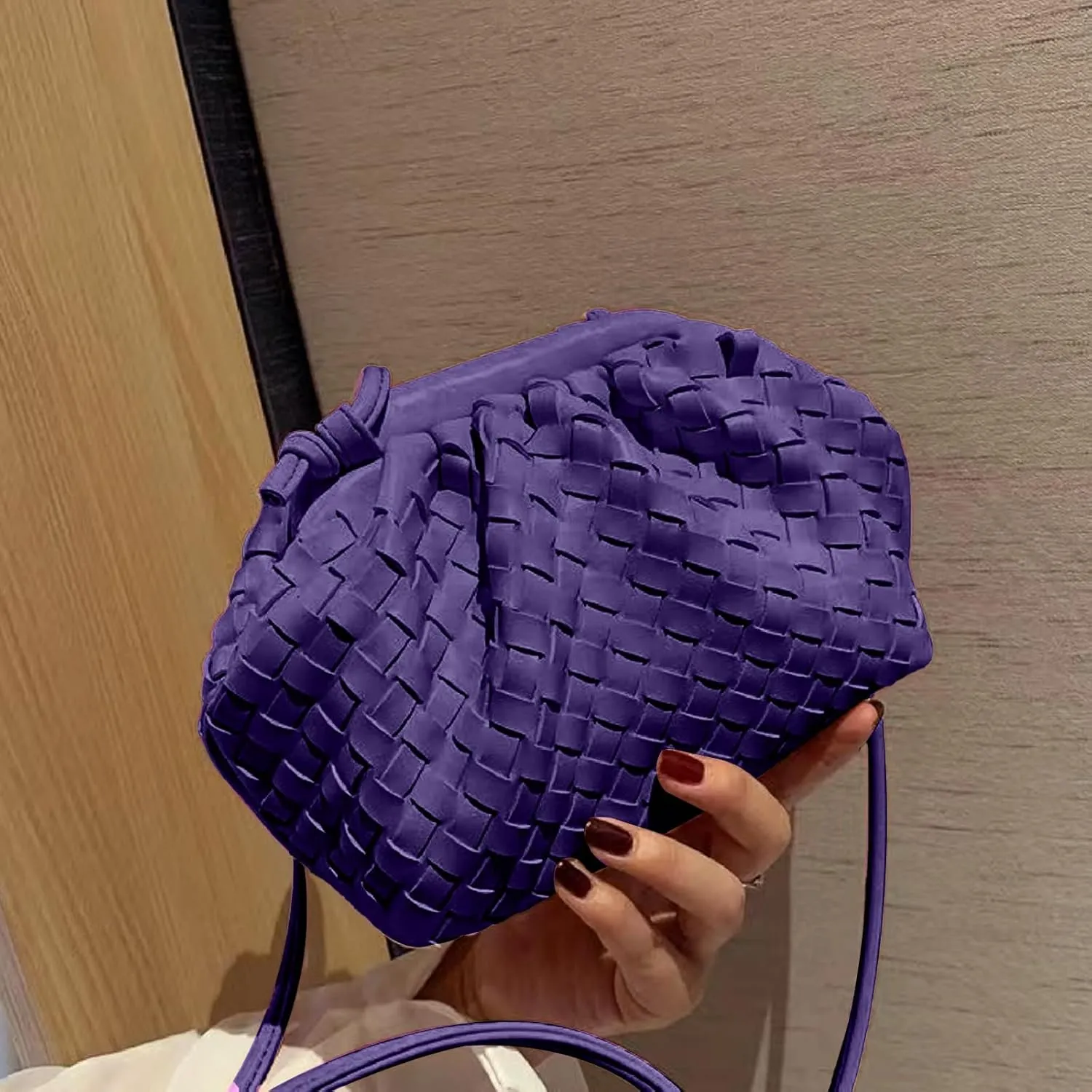 NAARIIAN Woven Crossbody Bags for Women Evening Clutch Hobo Cloud Purse Designer Handbags for Ladies