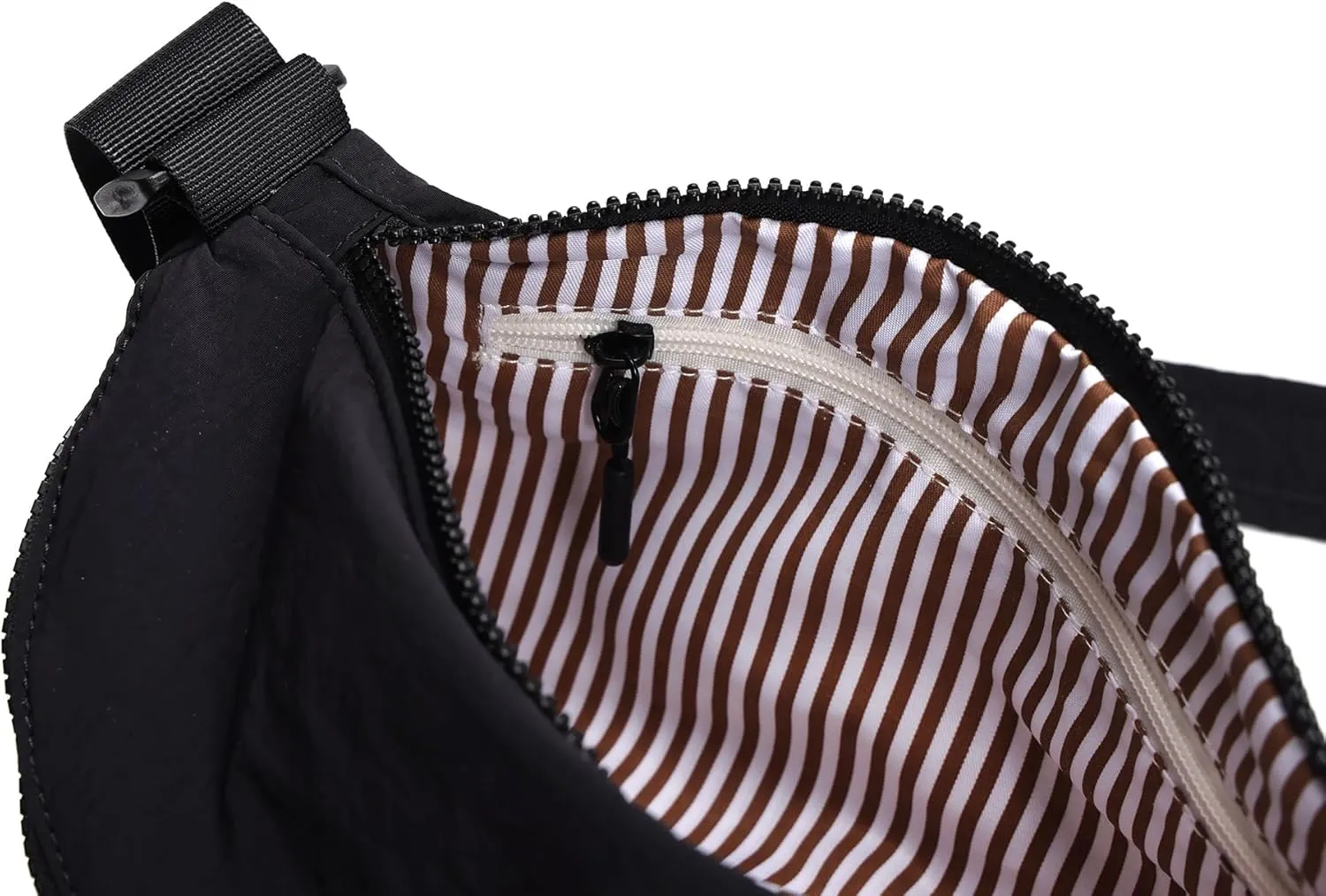 Nylon Crescent Crossbody Purses Bag Fanny Packs Sling Waist Bag Unisex Purse Causal Chest Water Proof with Adjustable Strap Birthday Gifts(Black)