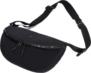 Nylon Crescent Crossbody Purses Bag Fanny Packs Sling Waist Bag Unisex Purse Causal Chest Water Proof with Adjustable Strap Birthday Gifts(Black)