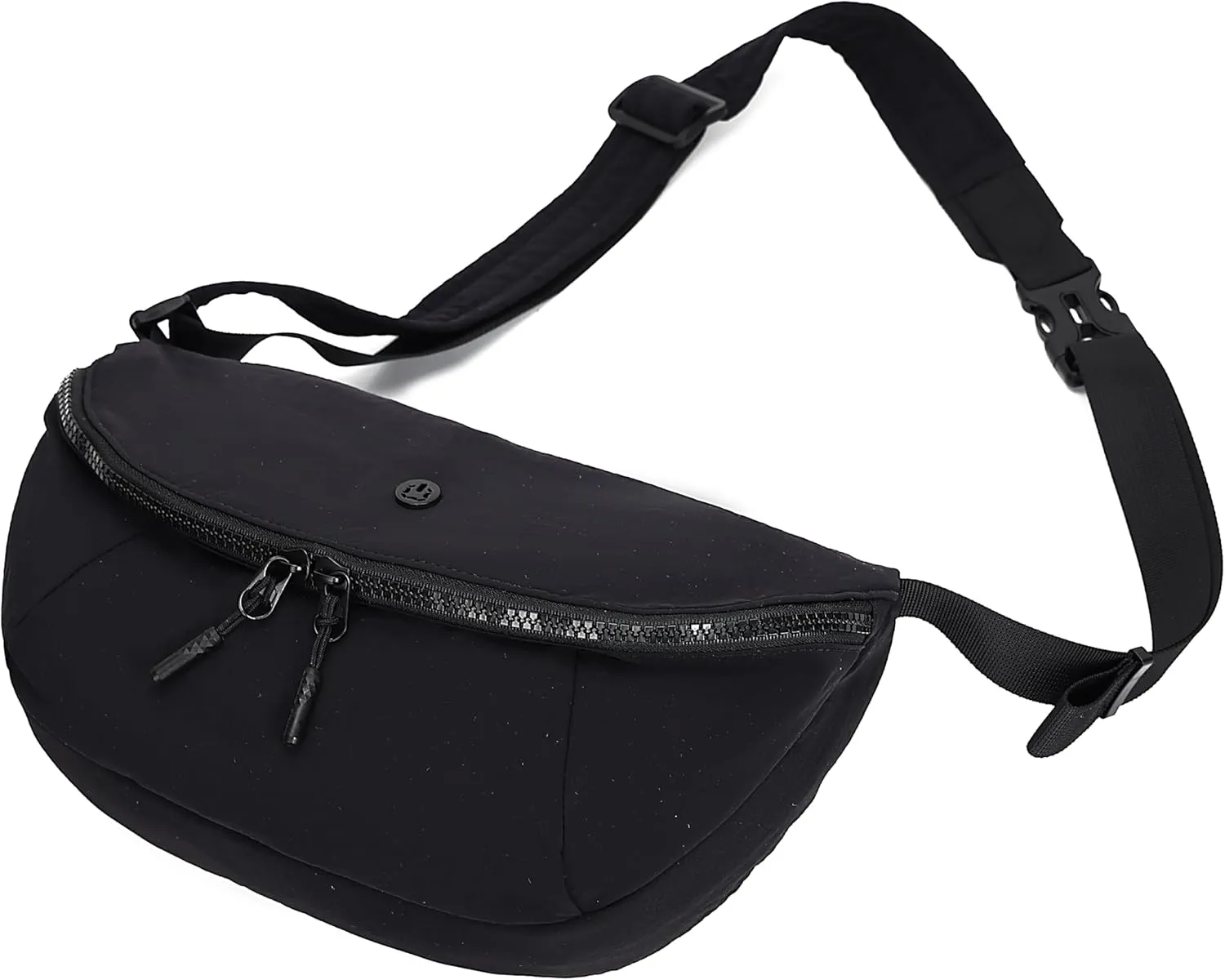 Nylon Crescent Crossbody Purses Bag Fanny Packs Sling Waist Bag Unisex Purse Causal Chest Water Proof with Adjustable Strap Birthday Gifts(Black)
