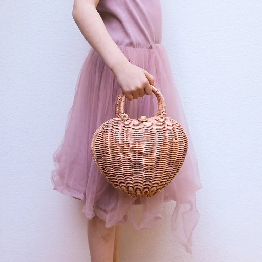 Olli Ella Rattan Luvya Bag - Rose