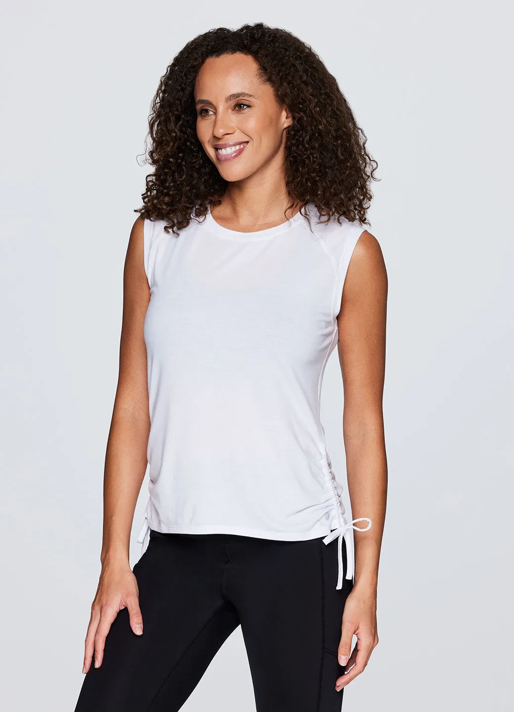 Poppy Shirred Tank
