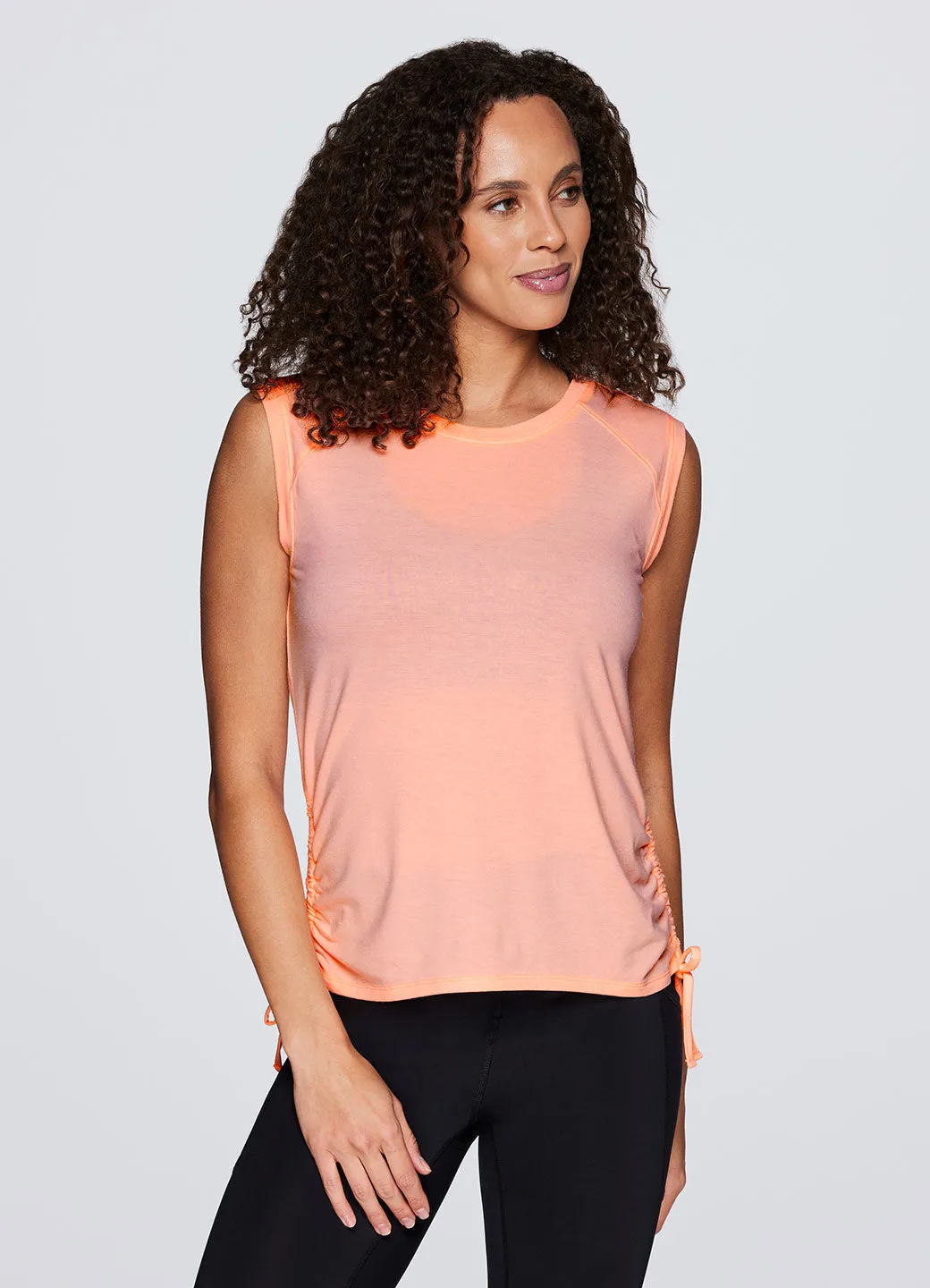 Poppy Shirred Tank