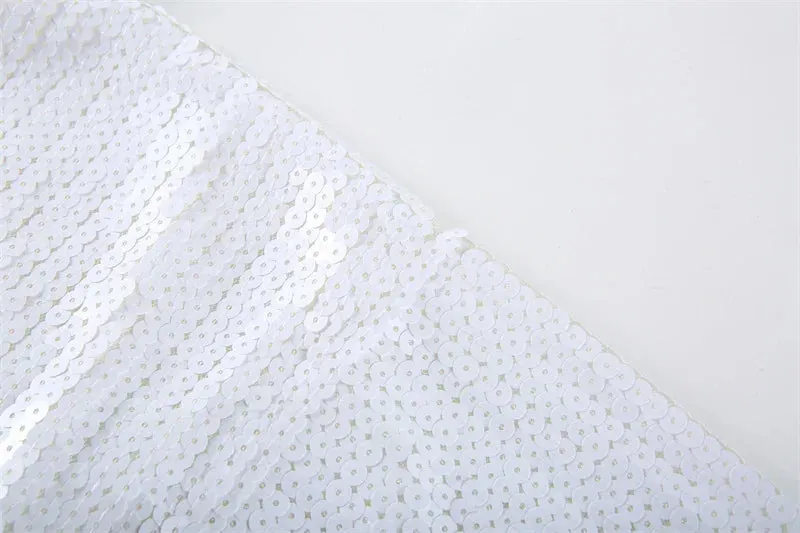 Pre Order:  White Sequined Round Neck Top