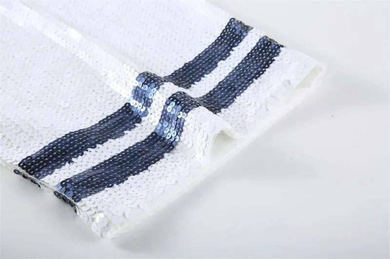 Pre Order:  White Sequined Round Neck Top