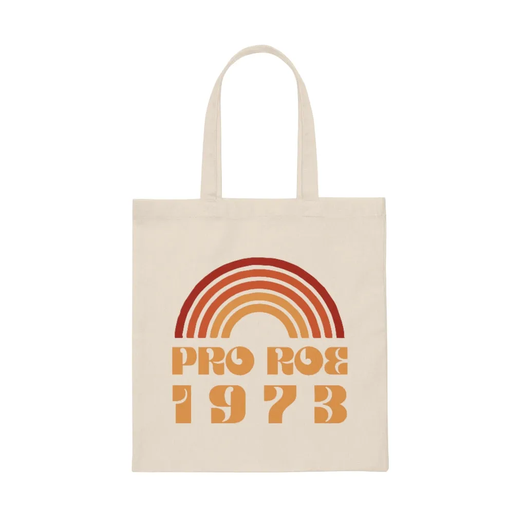 Pro Roe 1973 Canvas Tote Bag, Pro Choice natural tote bag, Protect Roe vs Wade, My Body My Choice bag, reproductive rights Activism tote bag