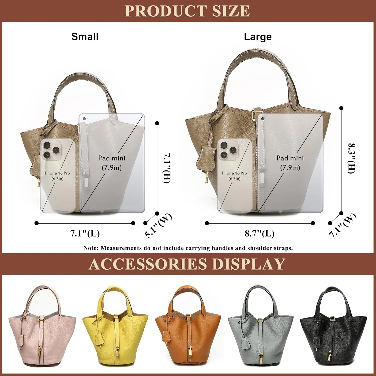 Purses and Handbags for Women Genuine Leather Small Bucket Bag Satchel Ladies Stylish Lock Design Soft Shoulder Bags