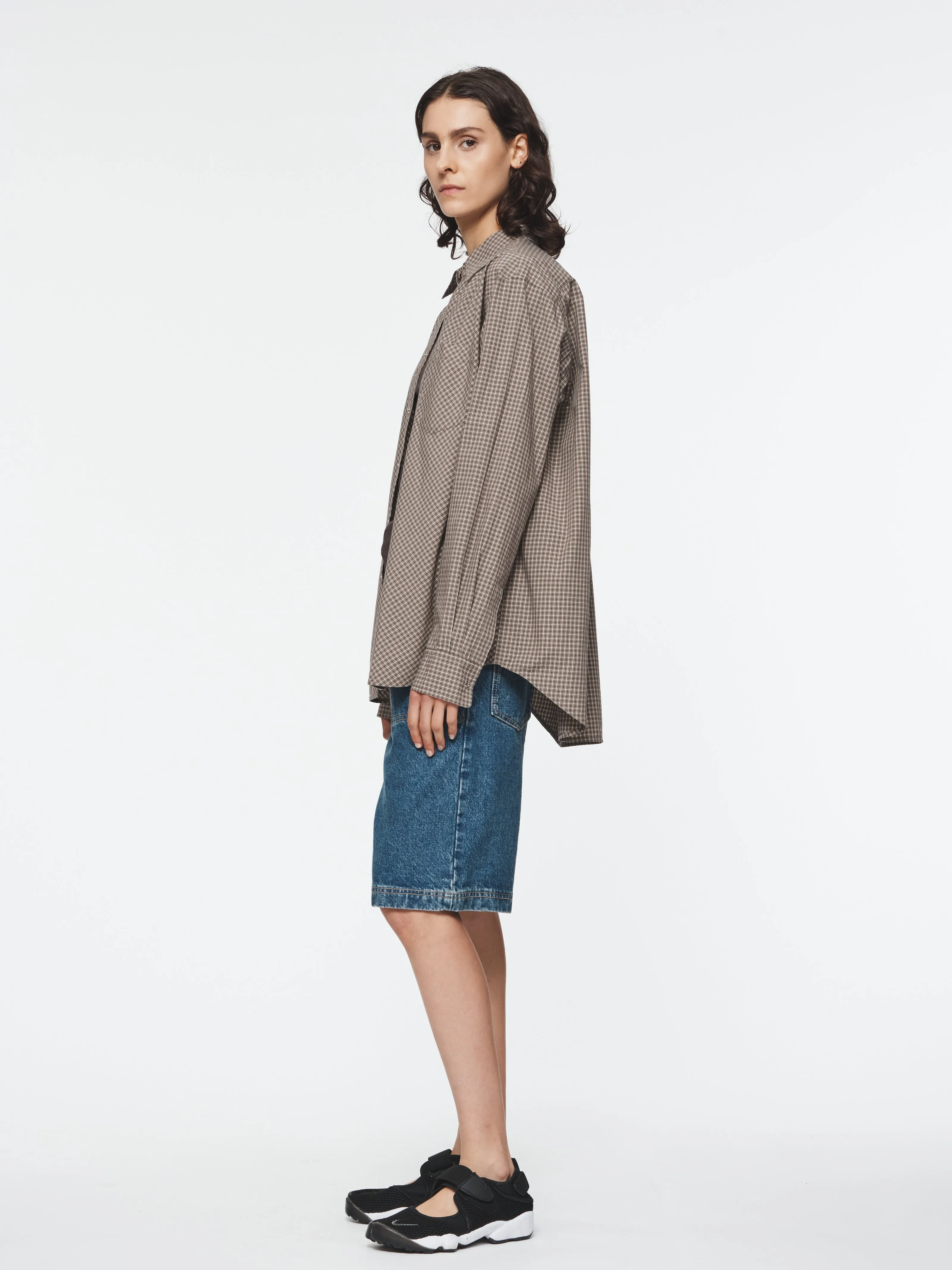 Ring Snap Shirt in Bark Plaid