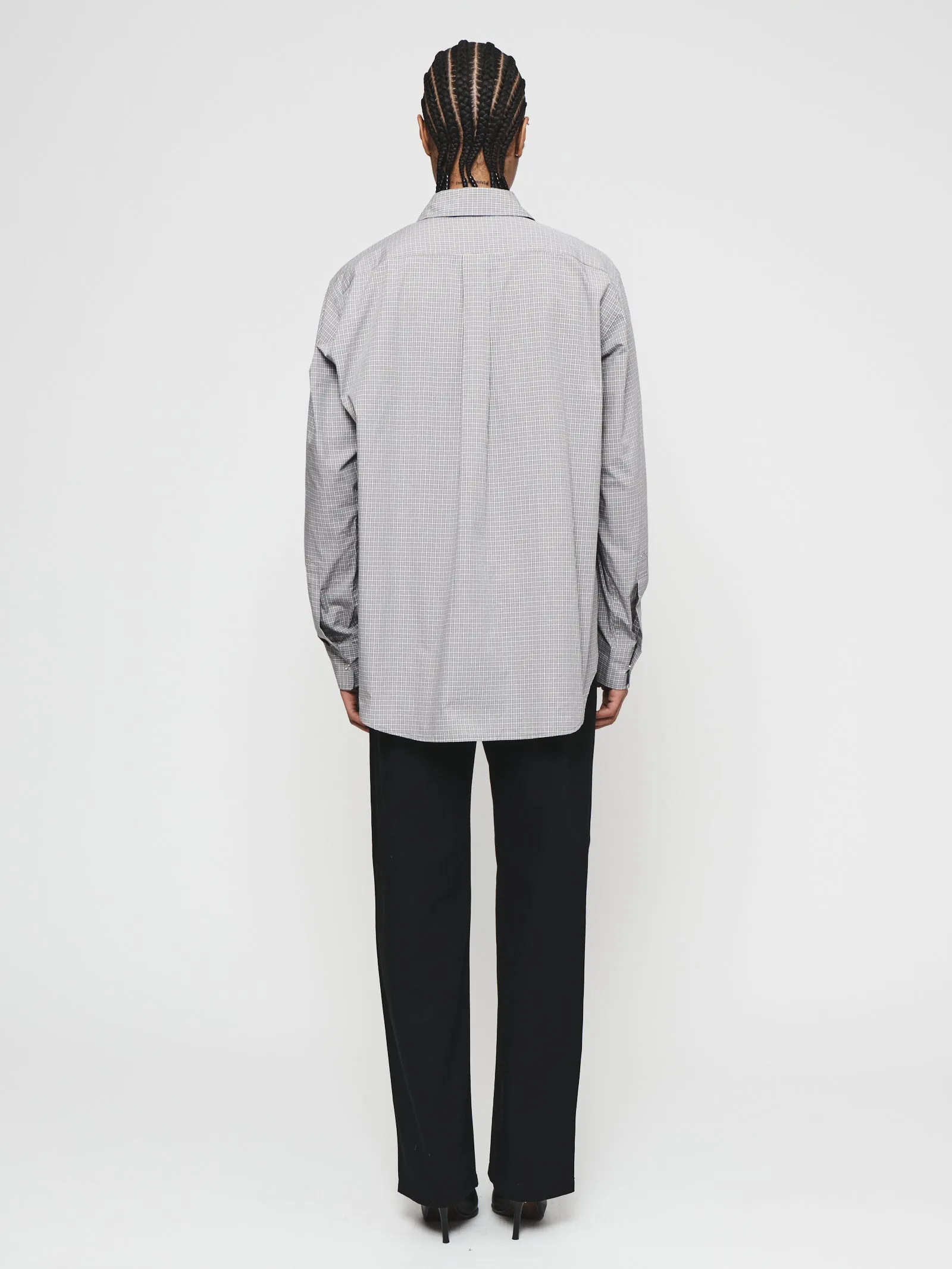 Ring Snap Shirt in Grey Plaid