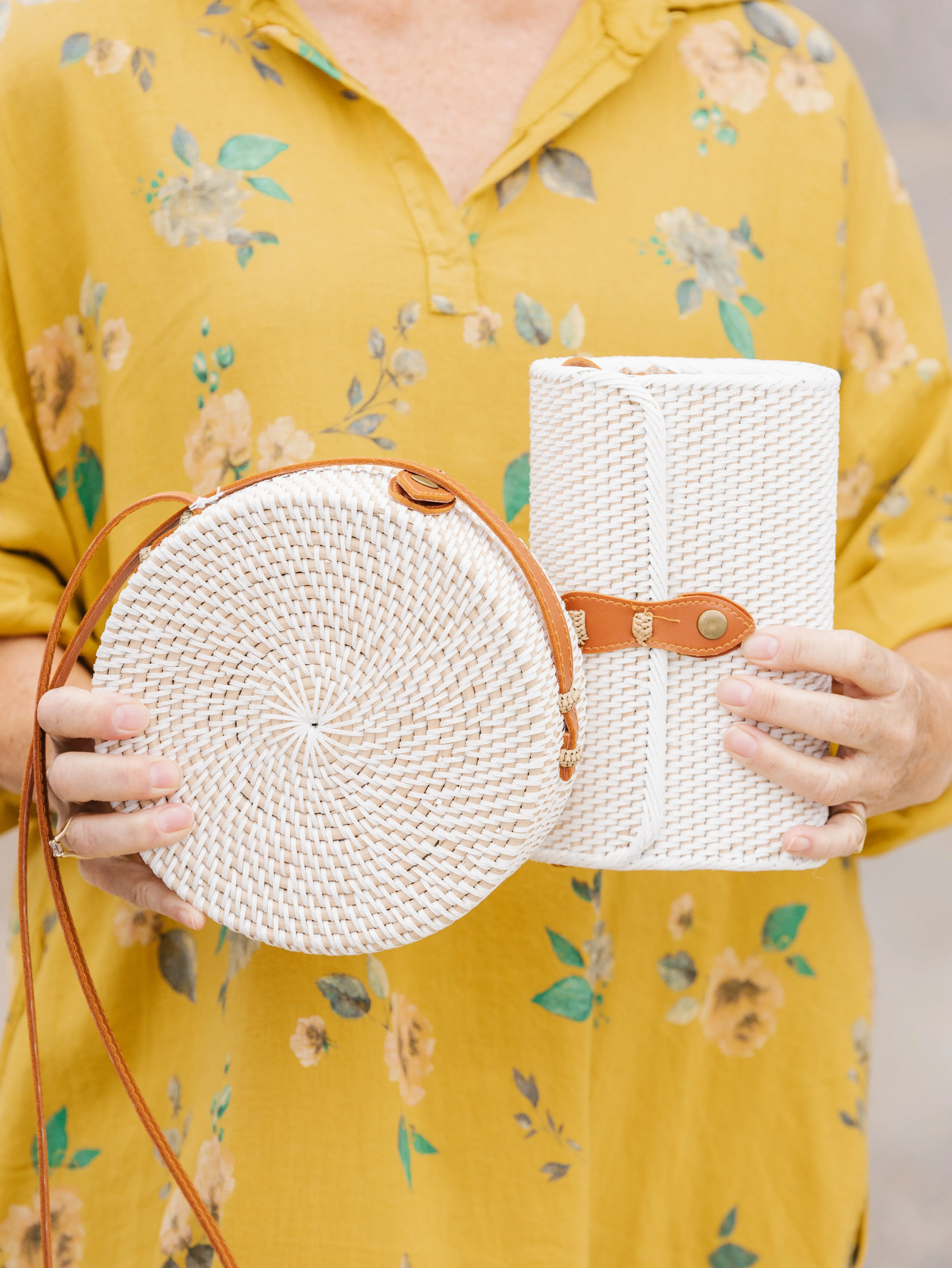 Round Rattan Purse