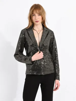 Silver Sequined Blazer