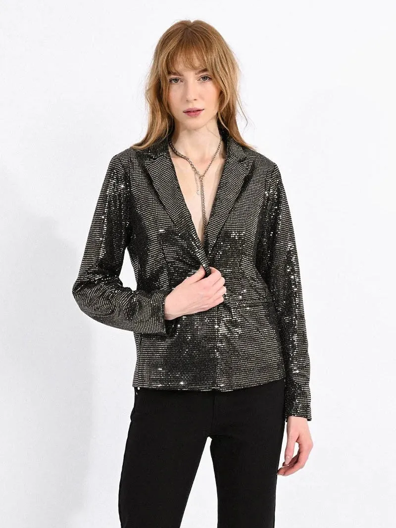 Silver Sequined Blazer