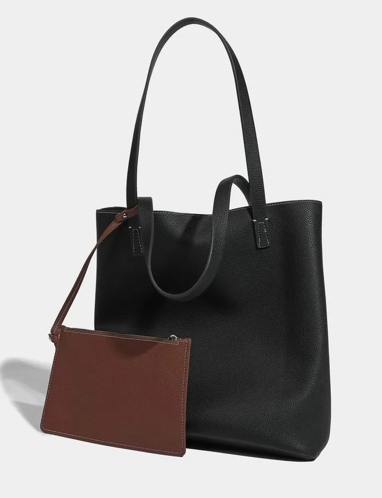 Slouchy Tote Bags for Women Vintage Vegan Leather Handbag Large Shoulder Purses Top Handle Satchel 2pcs