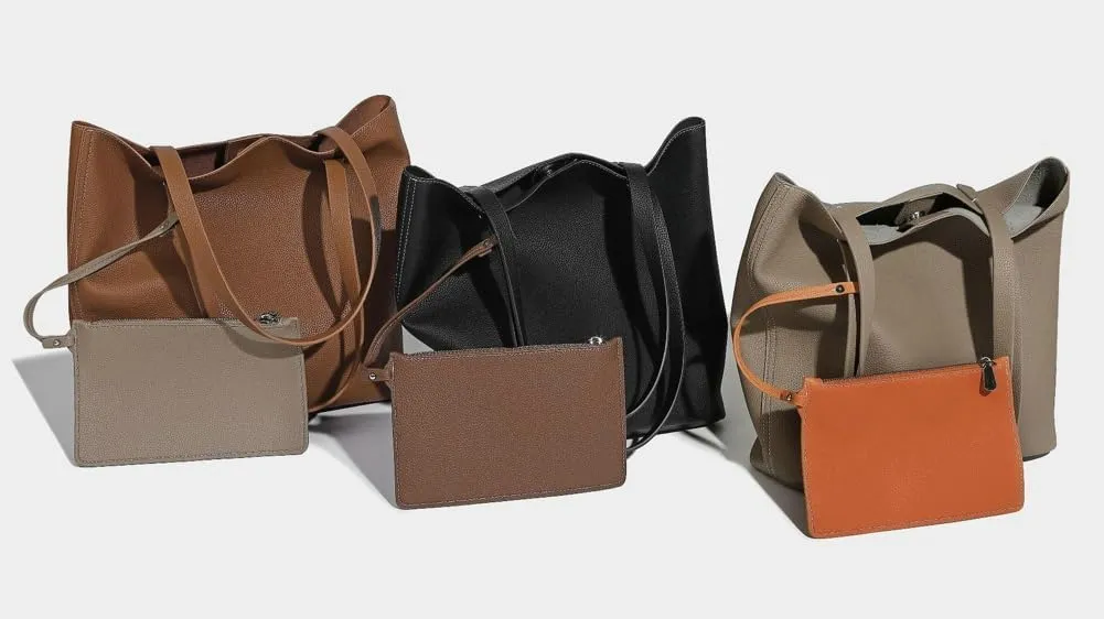 Slouchy Tote Bags for Women Vintage Vegan Leather Handbag Large Shoulder Purses Top Handle Satchel 2pcs