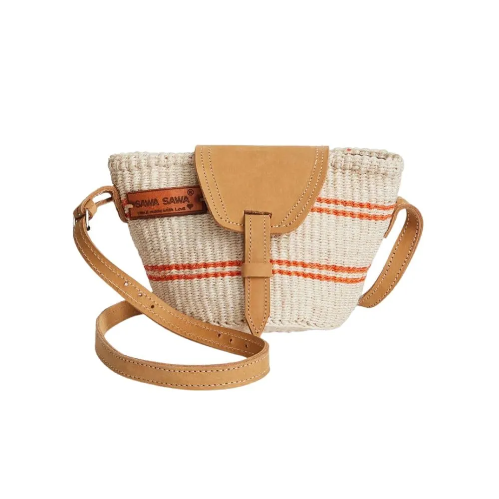 Small Generous Peace Handmade Sisal African Crossbody Bag, Hand Woven Market Economical Grocery Shopping Bags with Leather Strap Handles and Zipper Closure, Summer Beach Handbag, Straw Shoulder Purse for Women Travel