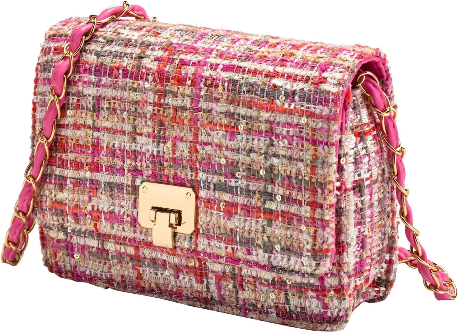 Small Shoulder Bag for Women Mini Purse Handbag PU Leather Crossbody Evening Bag Quilted Satchel, with Chain Strap