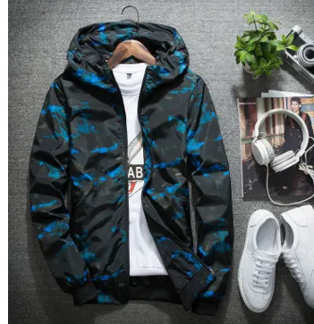 Spring and Autumn Hooded Jacket Men's Long Sleeve Slim Trends Handsome Men's Jackets Teen Tops
