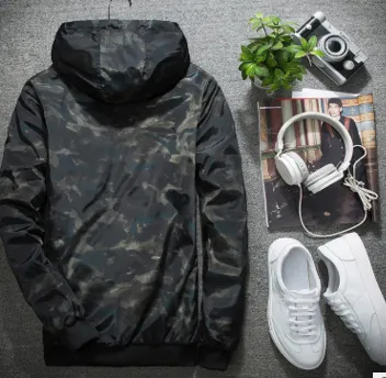Spring and Autumn Hooded Jacket Men's Long Sleeve Slim Trends Handsome Men's Jackets Teen Tops