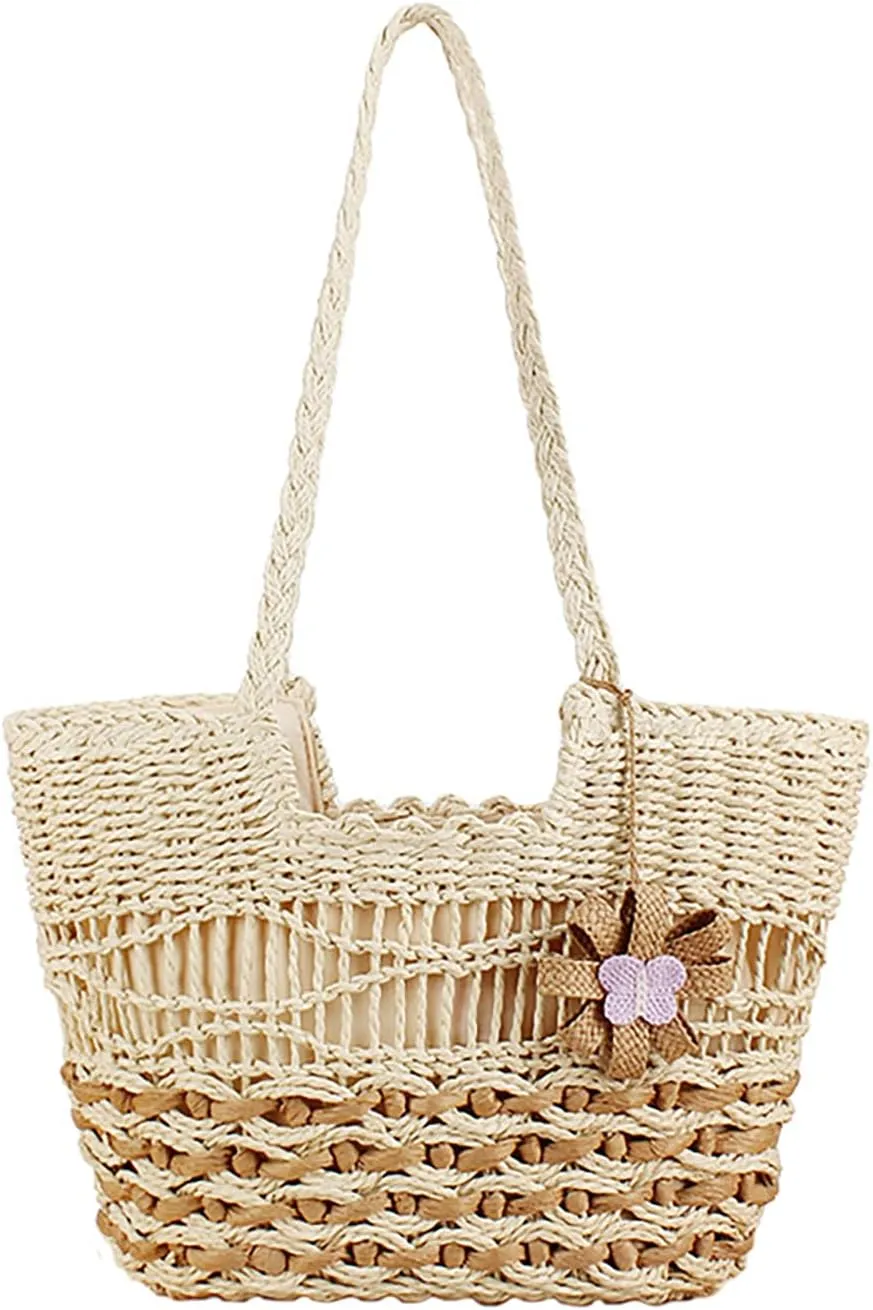 Straw Woven Crossbody Bags Shoulder Bags for Summer Woven Tote Bag Crochet Handbag Beach Bag