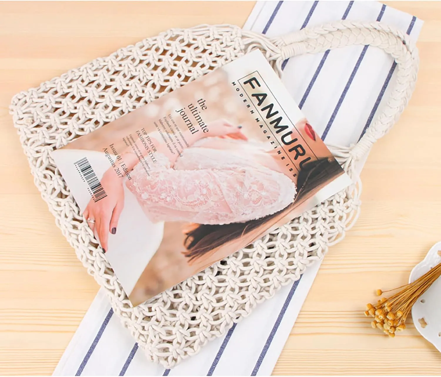 Straw Woven Tote Bag for Summer Woven Crossbody Bags Crochet Handbag Beach Bag Netbag Shoulder Bags