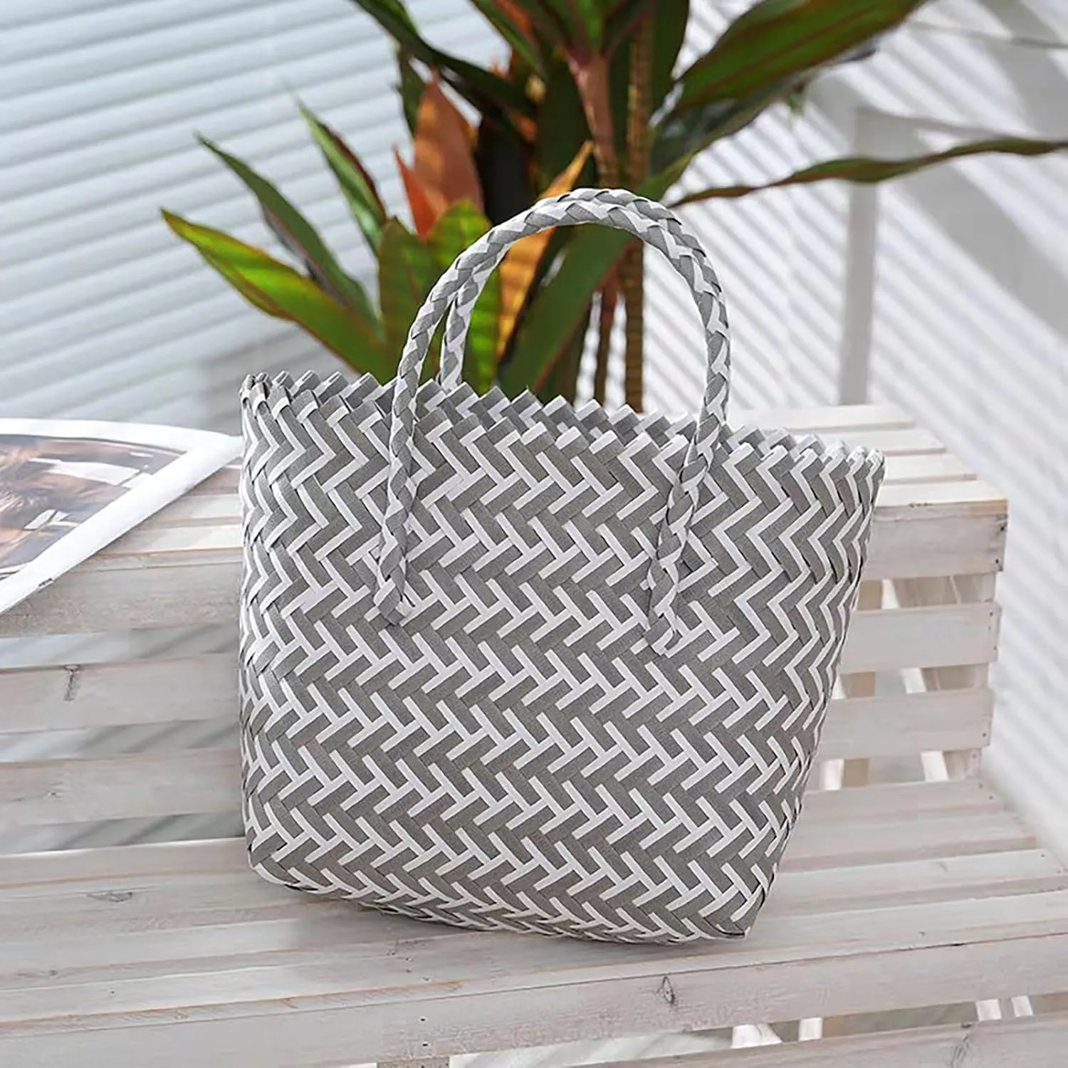 Straw Woven Tote Bag for Summer Woven Crossbody Bags Crochet Handbag Shoulder Bag
