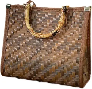 Straw Woven Tote Bag for Summer Woven Crossbody Bags Crochet Handbag Shoulder Bag