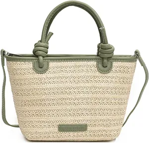 Straw Woven Tote Bag for Summer Woven Crossbody Bags Shoulder Bags Crochet Handbag Dense Woven Bag