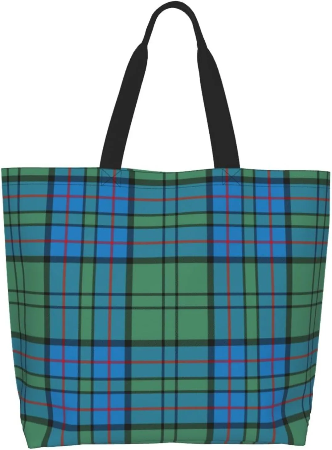 Tartan Tote Bag For Women Weekender Travel Bag Reusable Grocery Bags Large Totes Handbags
