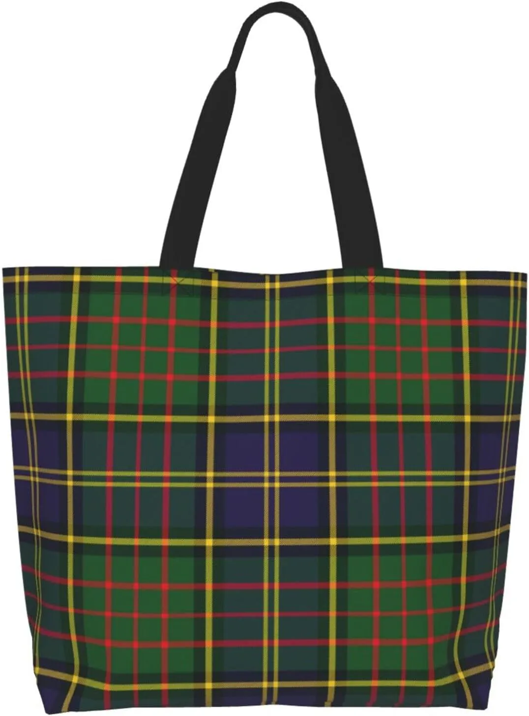Tartan Tote Bag For Women Weekender Travel Bag Reusable Grocery Bags Large Totes Handbags