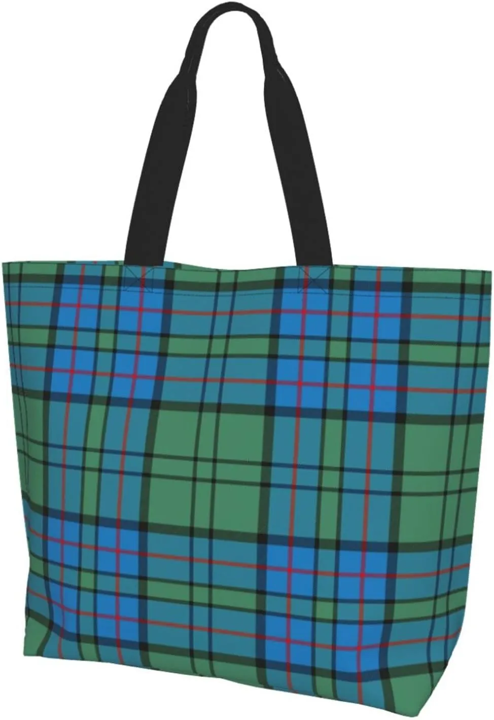 Tartan Tote Bag For Women Weekender Travel Bag Reusable Grocery Bags Large Totes Handbags