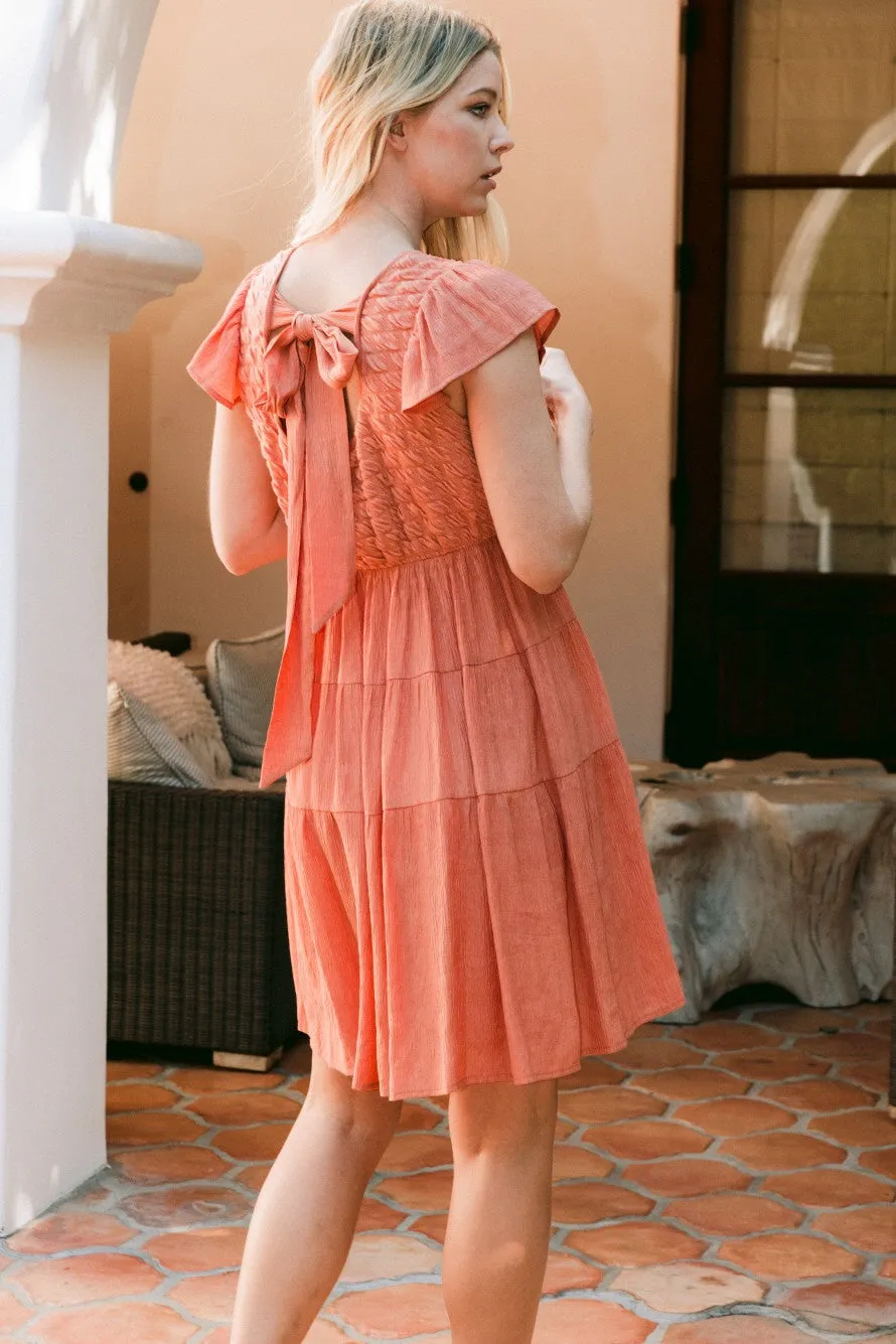 Textured Knit Tiered Dress