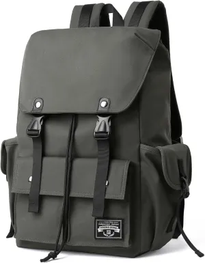 Travel Backpack for Men, 17.3 Inch Laptop Backpack, Drawstring Anti-theft Waterproof Tech Backpacks with Laptop Compartment, Green