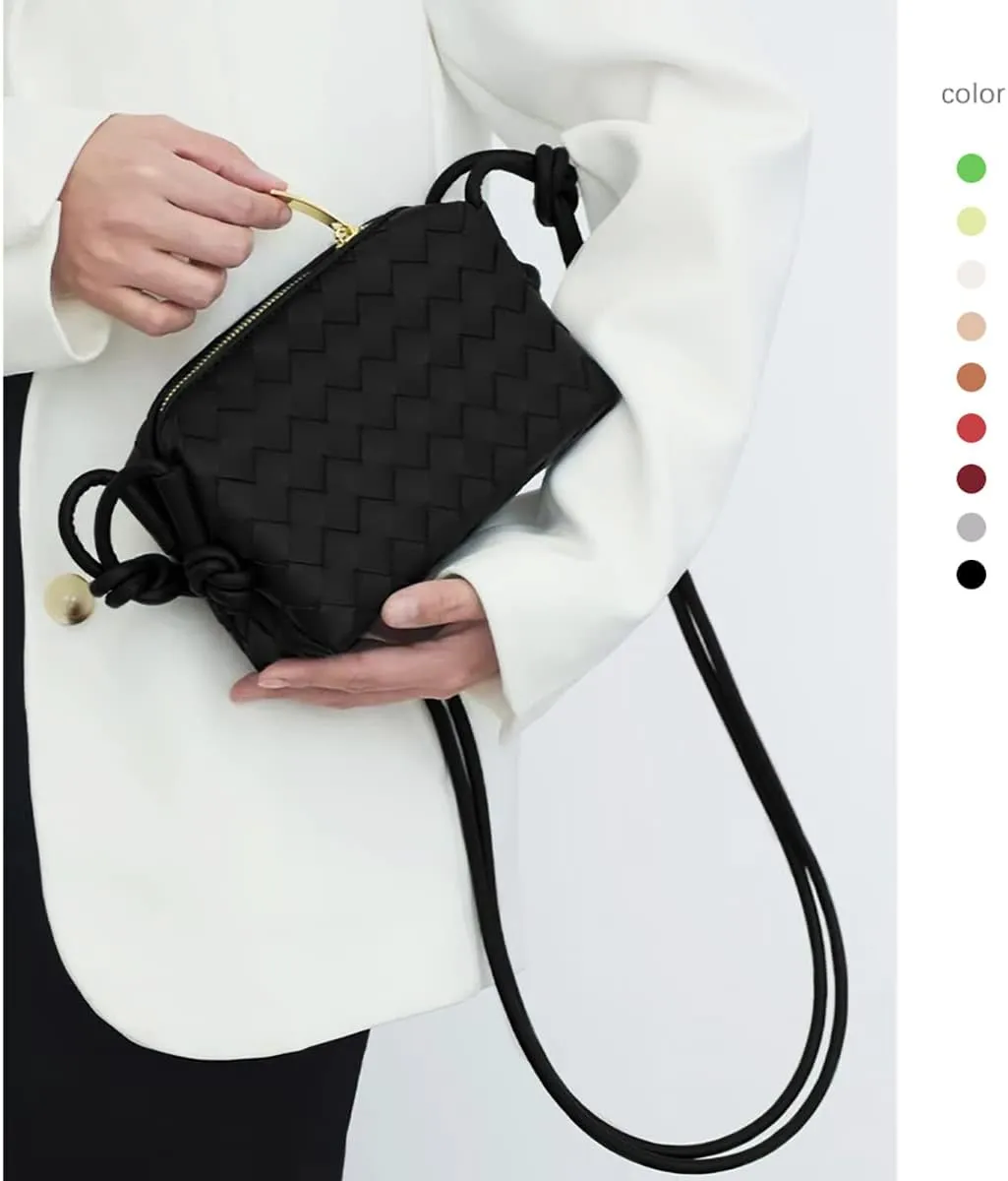 UPSONG Woven Crossbody Bags for WomenFashion Leather Lightweight Handbags Shoulder Bag Phone Purse Ladies Messenger Bag