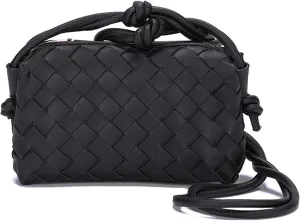 UPSONG Woven Crossbody Bags for WomenFashion Leather Lightweight Handbags Shoulder Bag Phone Purse Ladies Messenger Bag