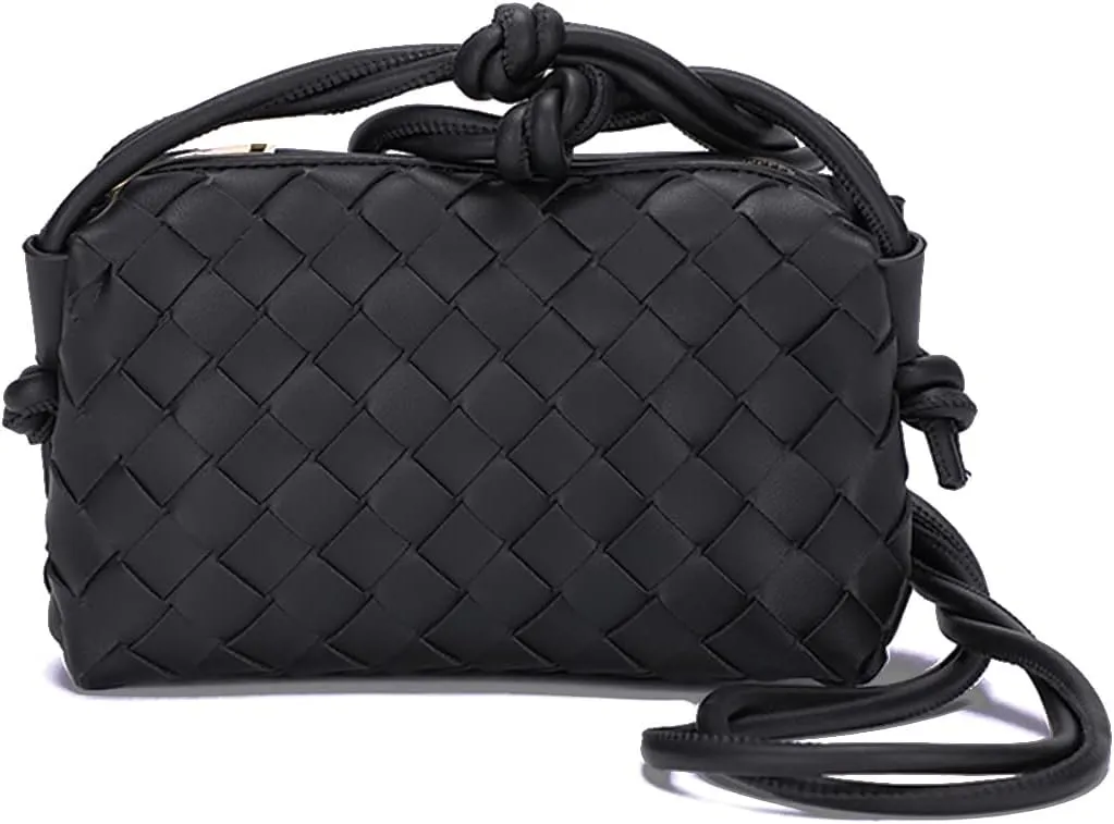 UPSONG Woven Crossbody Bags for WomenFashion Leather Lightweight Handbags Shoulder Bag Phone Purse Ladies Messenger Bag