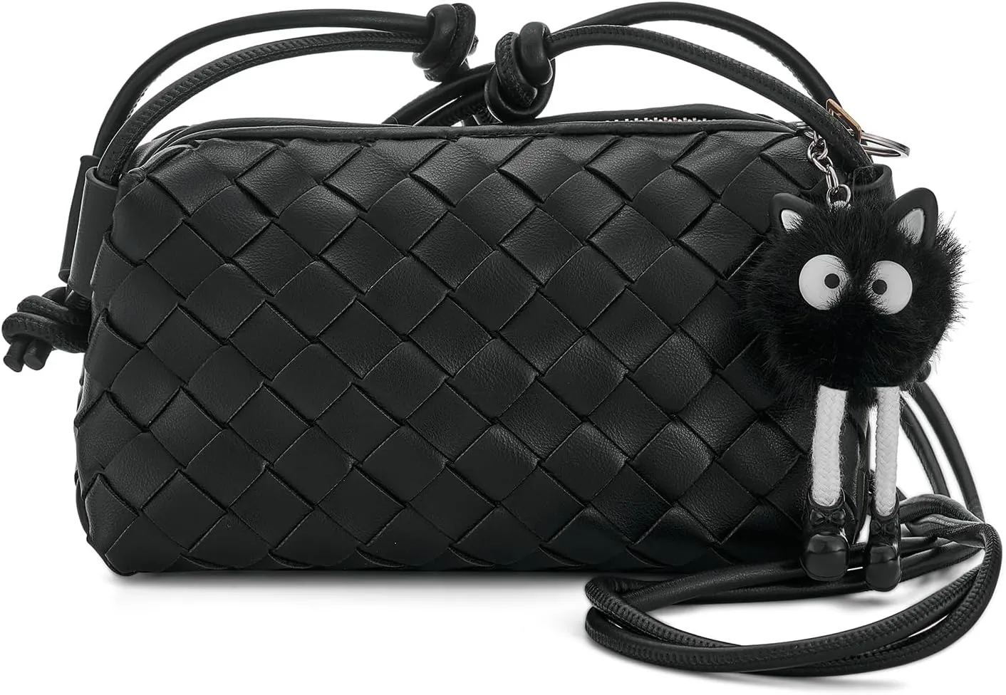 UPSONG Woven Crossbody Bags for WomenFashion Leather Lightweight Handbags Shoulder Bag Phone Purse Ladies Messenger Bag