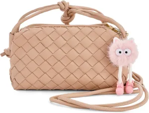 UPSONG Woven Crossbody Bags for WomenFashion Leather Lightweight Handbags Shoulder Bag Phone Purse Ladies Messenger Bag
