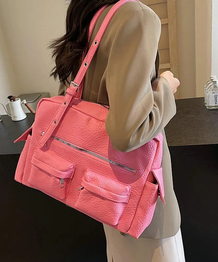 Vegan Leather Purses and Handbags for Women Large Shoulder Bags Soft Multi-Pocket Tote Bag Top Handle Satchels
