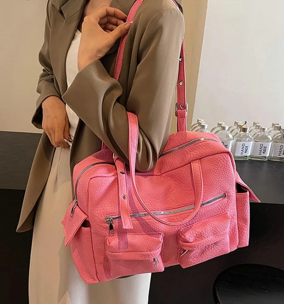 Vegan Leather Purses and Handbags for Women Large Shoulder Bags Soft Multi-Pocket Tote Bag Top Handle Satchels