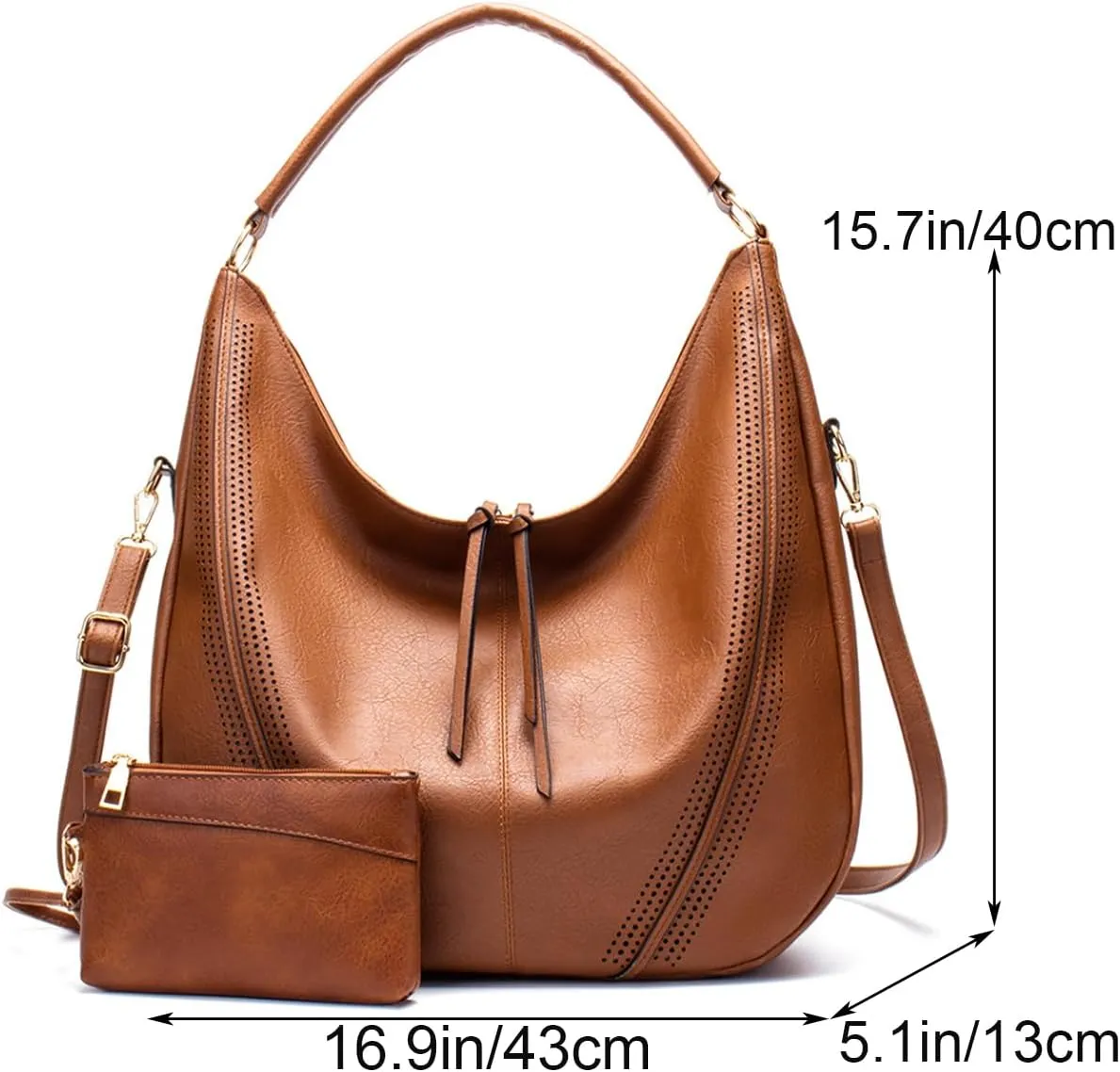 Women Fashion Synthetic Leather Handbags Tote Bag Large Shoulder Bags Top Handle Satchel Purse Set 2pcs
