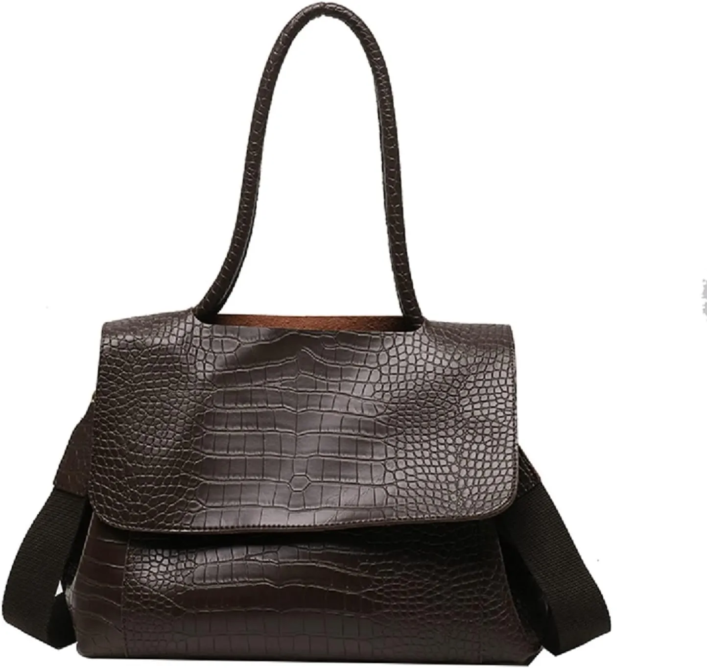 Women Vegan Leather Snake-Embossed Satchel Handbags Fashion Simple Leather Tote Bag Top Handle Large Shoulder Bags