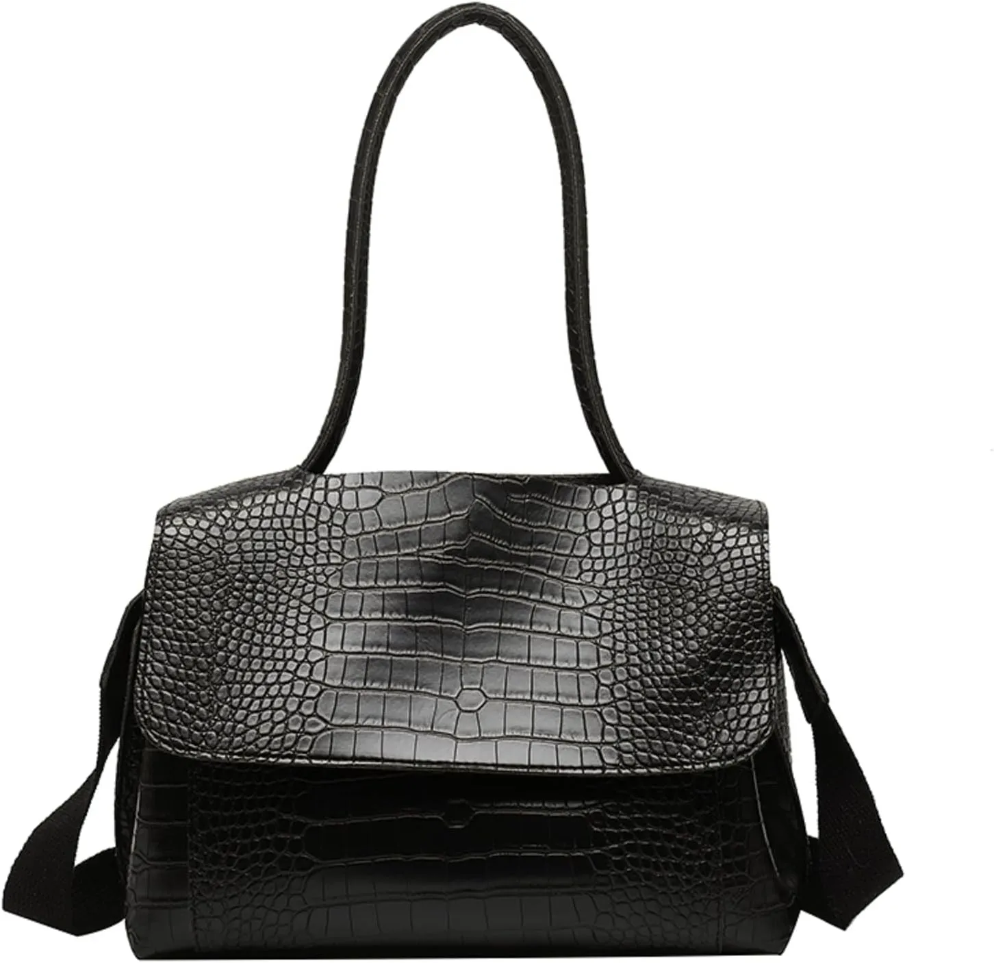 Women Vegan Leather Snake-Embossed Satchel Handbags Fashion Simple Leather Tote Bag Top Handle Large Shoulder Bags