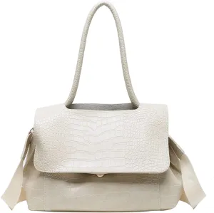 Women Vegan Leather Snake-Embossed Satchel Handbags Fashion Simple Leather Tote Bag Top Handle Large Shoulder Bags