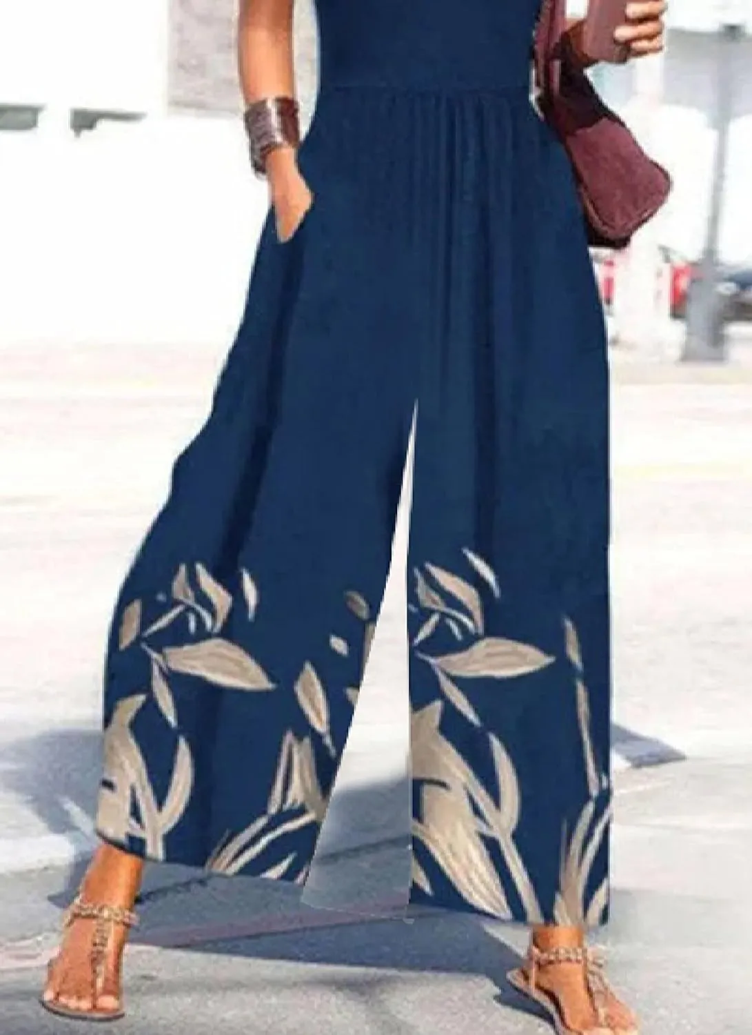 Women's Casual Loose Overalls Jumpsuits One Piece Plants V-Neck Short Sleeve Wide Leg Long Pant Rompers with Pockets